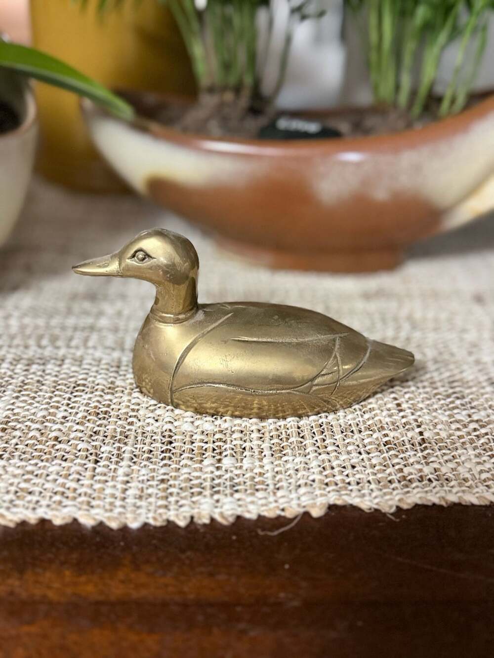 VTG Brass Duck Figurine Paperweight